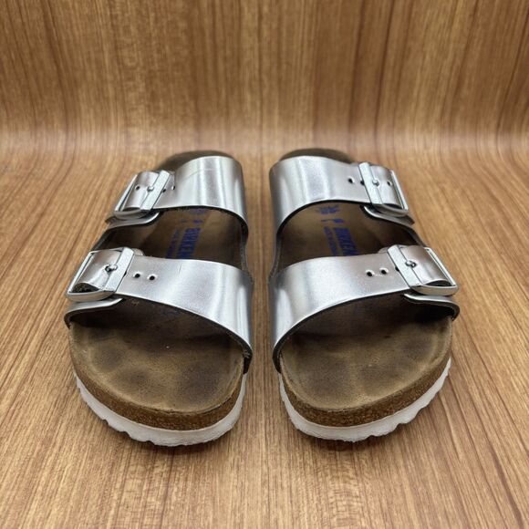 Birkenstock Arizona Soft Footbed Womens Sandals EU 36 US 5 Metallic Silver - Picture 4 of 9